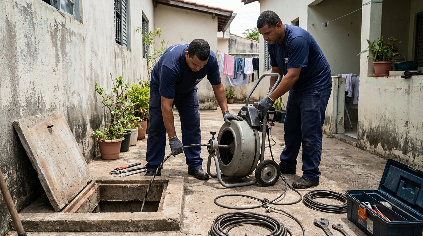 Desentupimento de Coluna Sanitária no Centro, Jaraguá do Sul‑SC